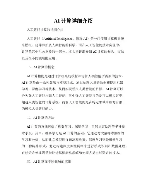 AI计算详细介绍