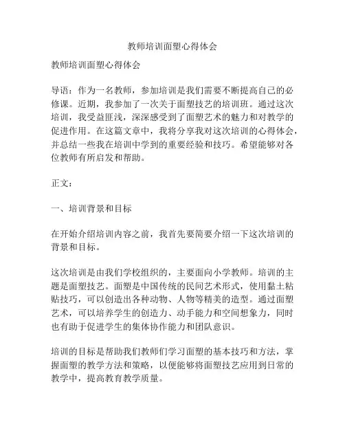 教师培训面塑心得体会