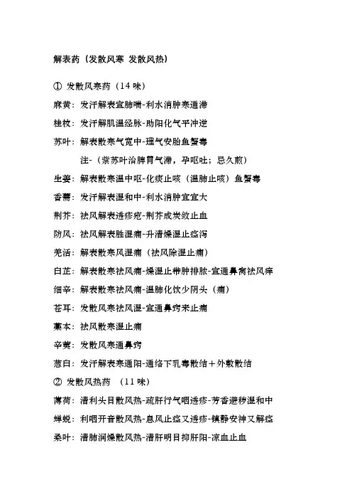《中药学》十四五教材中药药性考研考试口诀精简总结版