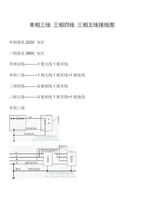 施工现场单相三线_三相四线_三相五线接线图完整版