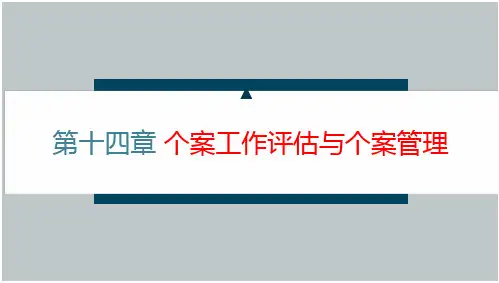 个案工作 第十四章-个案工作评估与个案管理
