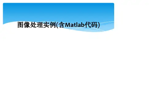 图像处理实例(含Matlab代码)