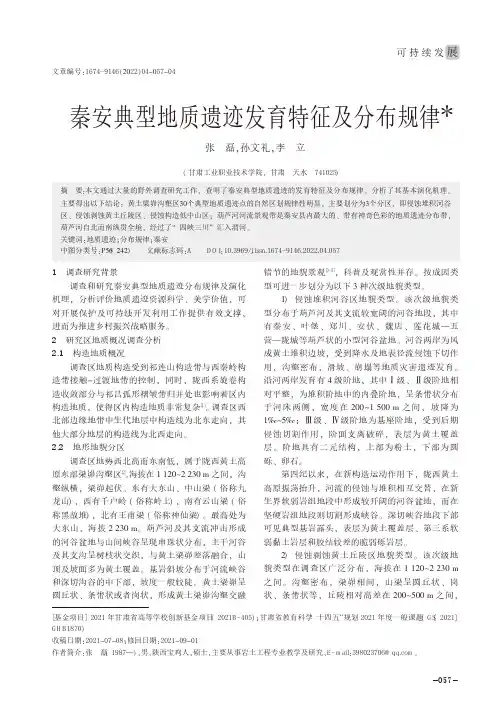 秦安典型地质遗迹发育特征及分布规律