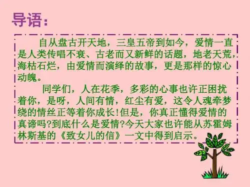 《致女儿的信》