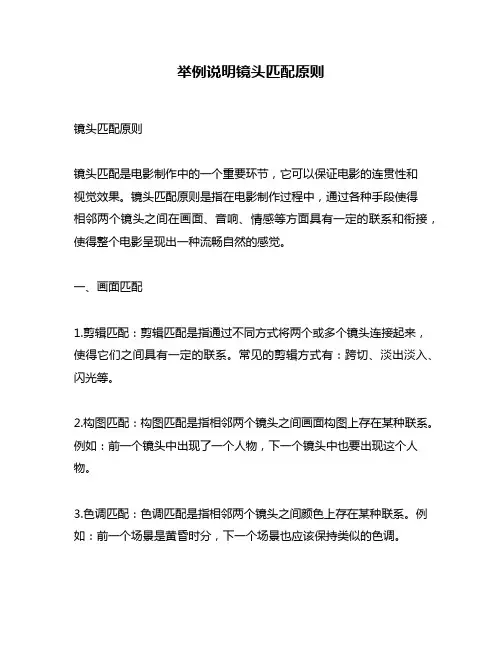 举例说明镜头匹配原则