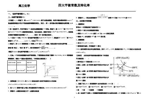 高三化学【四大平衡常数及转化率】