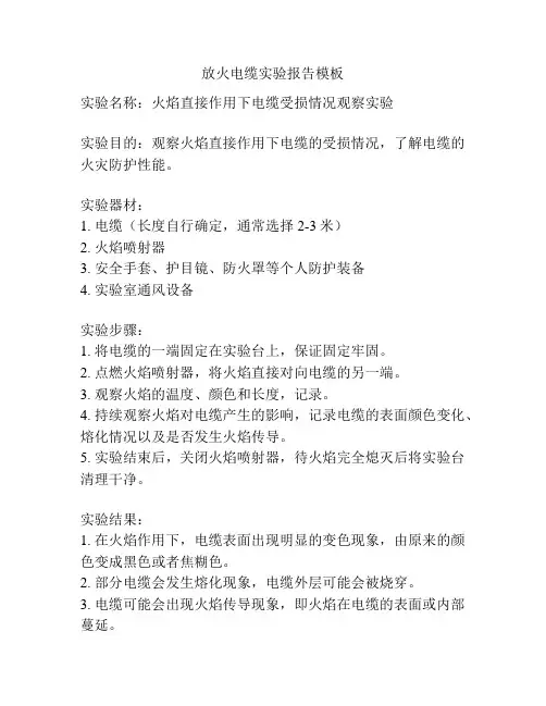 放火电缆实验报告模板