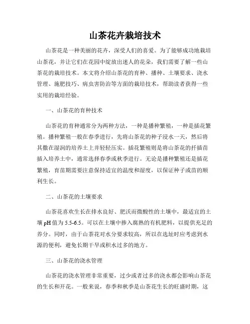 山茶花卉栽培技术