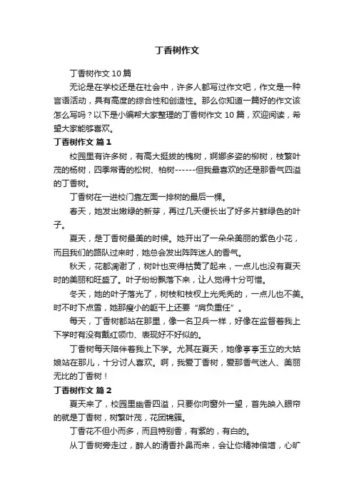 丁香树作文10篇