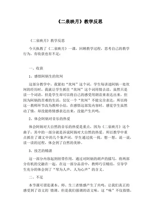 《二泉映月》教学反思