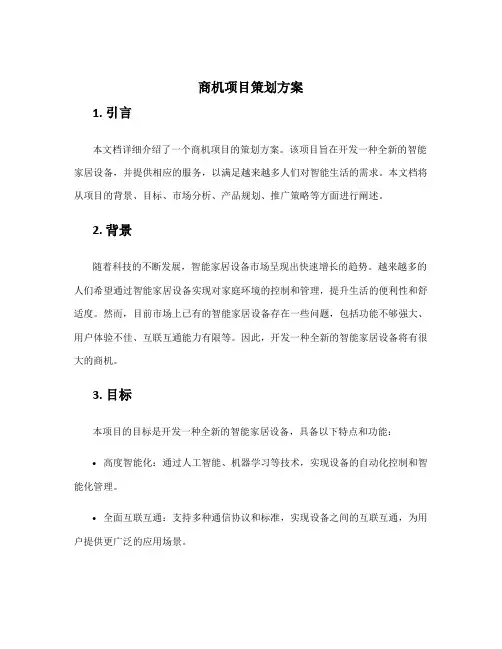 商机项目策划方案