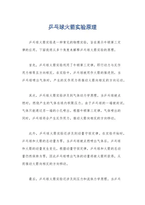 乒乓球火箭实验原理