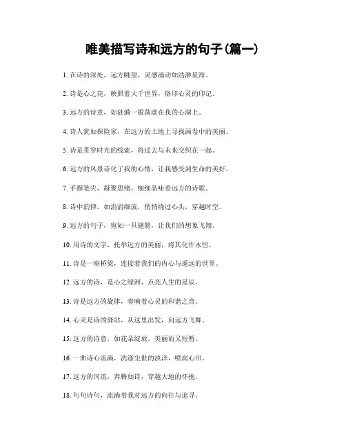 唯美描写诗和远方的句子(精选两篇)