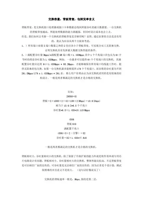 交换容量计算