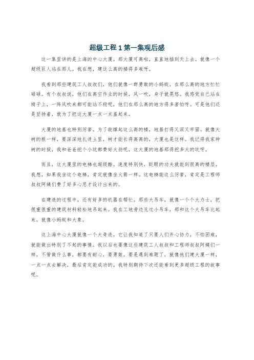 超级工程1第一集观后感