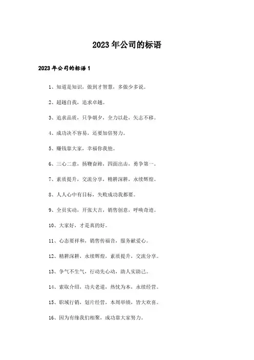 2023年公司的标语_1