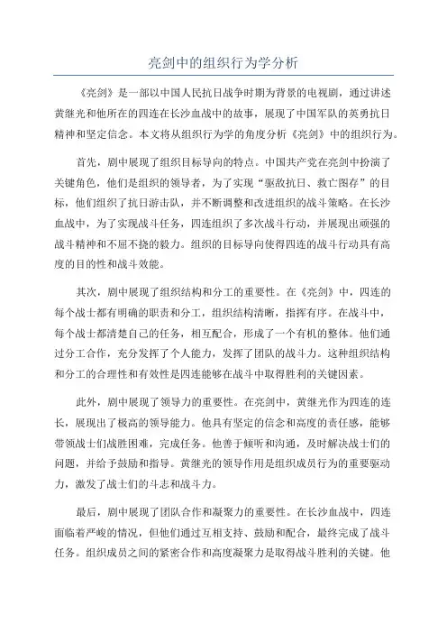 亮剑中的组织行为学分析