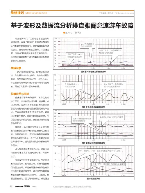 基于波形及数据流分析排查雅阁怠速游车故障