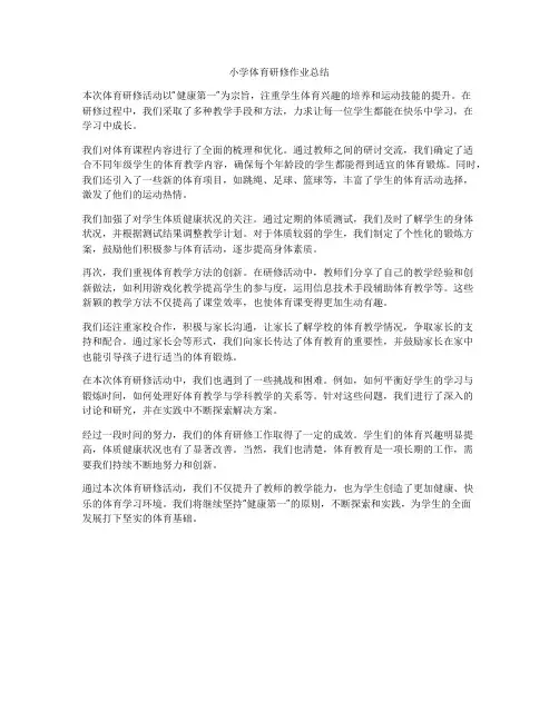 小学体育研修作业总结