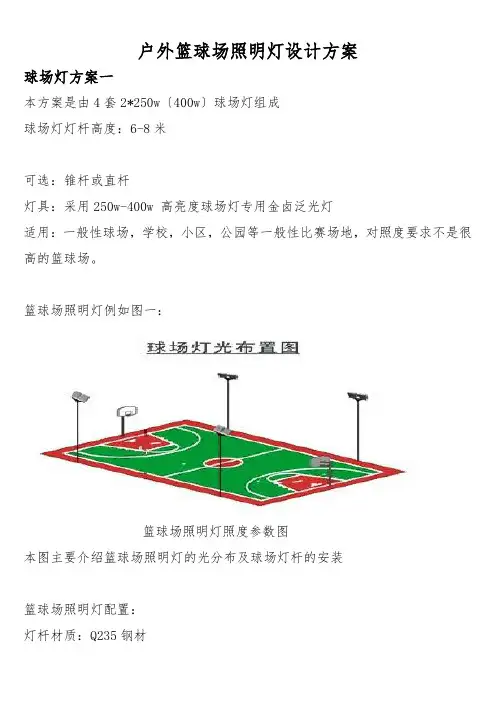室外篮球场照明灯光设计方案