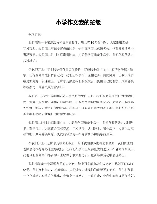 小学作文我的班级