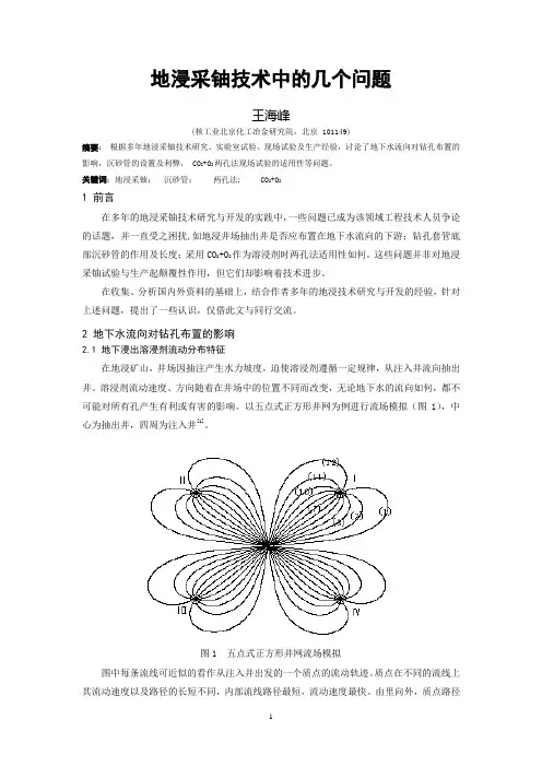 地浸采铀技术中的几个问题