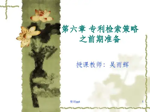 吴雨辉《知识产权信息利用》第七次课 、第八次课 第六章 专利检索策略之前期准备