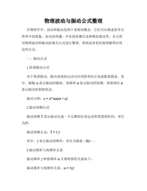 物理波动与振动公式整理