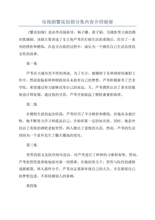 电视剧繁花似锦分集内容介绍谢谢