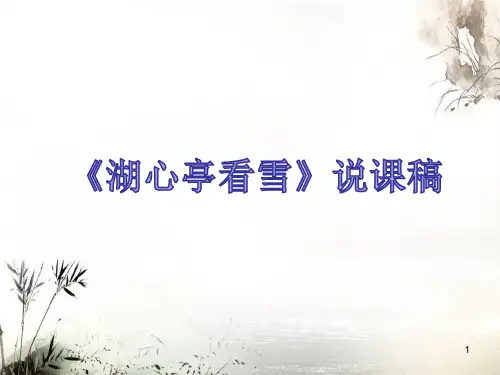 第13课《湖心亭看雪》说课稿课件(19张PPT)  部编版语文九年级上册