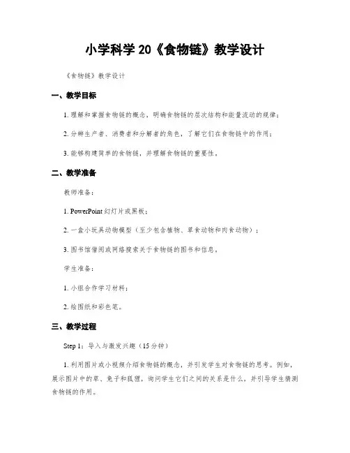 小学科学20《食物链》教学设计