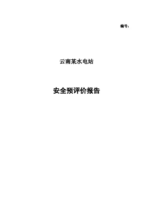 云南某水电站安全预评估报告