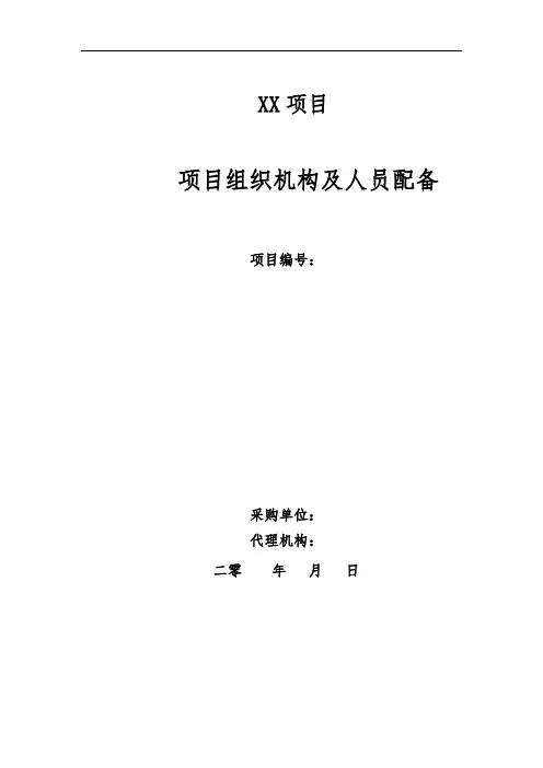 投标项目组织机构及人员配备