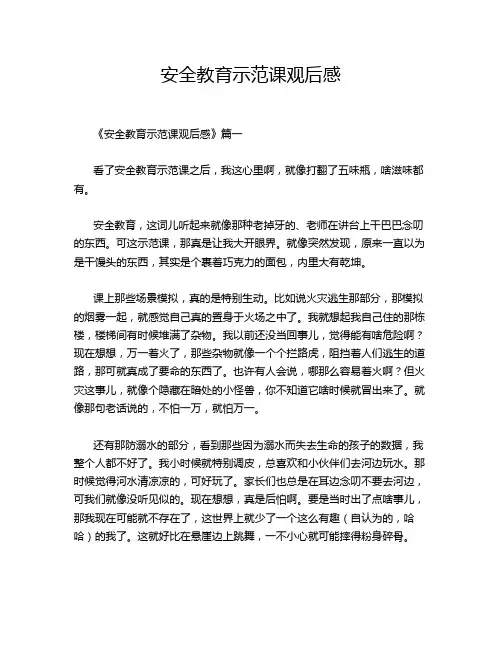 安全教育示范课观后感