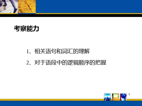 托福阅读四插入句子题ppt课件