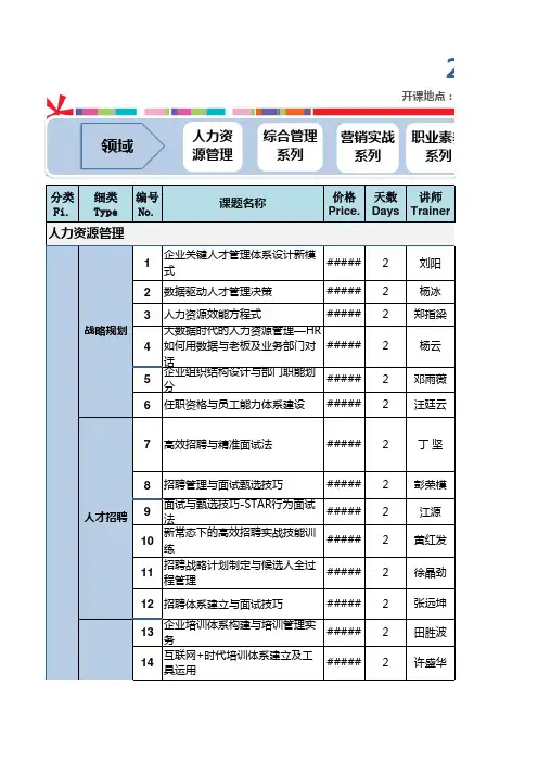 2017年公开课计划表