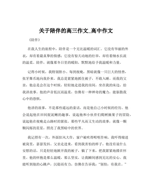 关于陪伴的高三作文_高中作文
