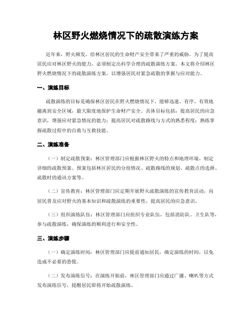 林区野火燃烧情况下的疏散演练方案