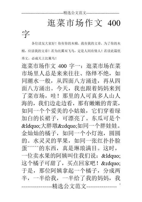 逛菜市场作文400字