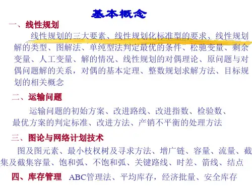 运筹学基础复习一