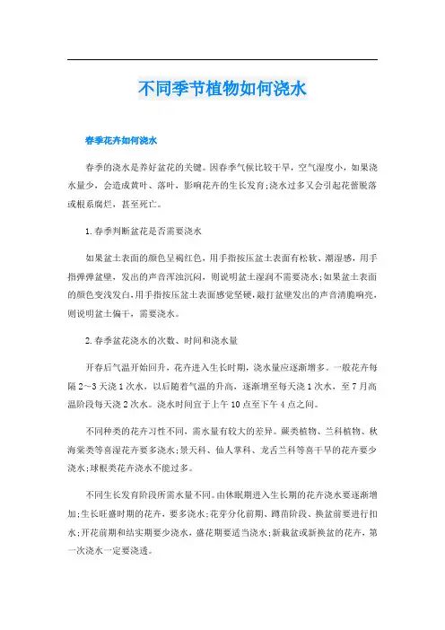 不同季节植物如何浇水