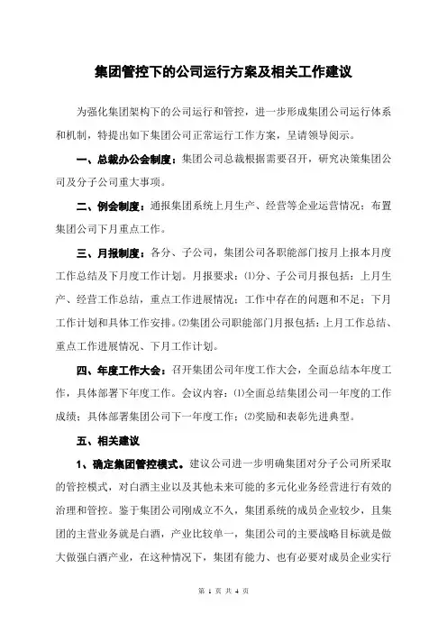 集团管控体系方案