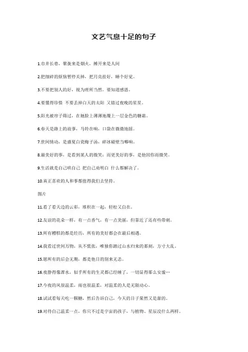 文艺气息十足的句子