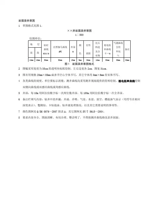 岩屑录井草图格式