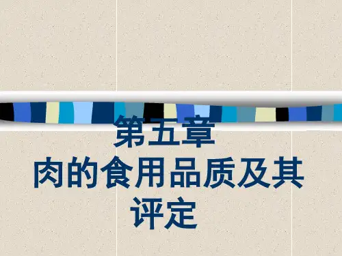 畜产品加工 第五章肉的食用品质及其评定