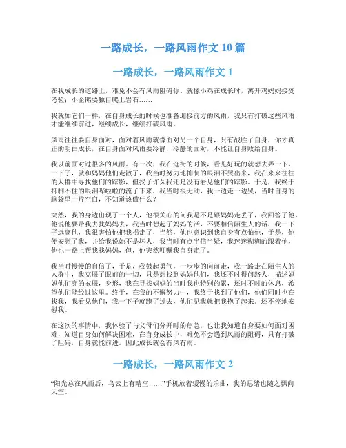 一路成长,一路风雨作文10篇