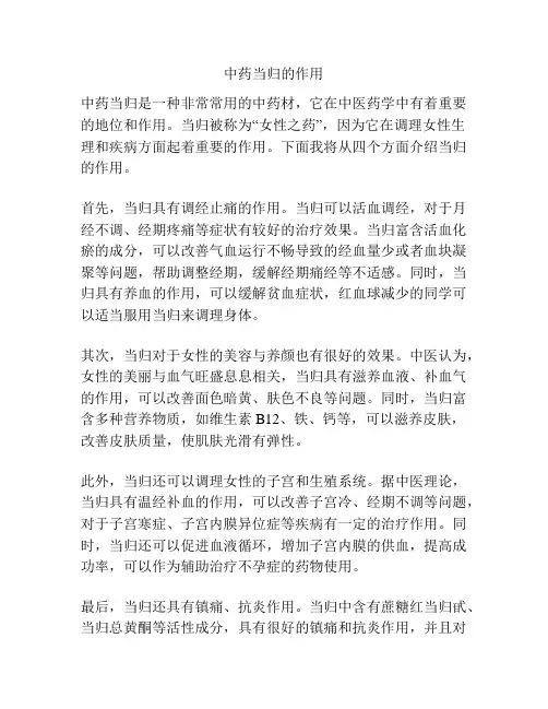 中药当归的作用