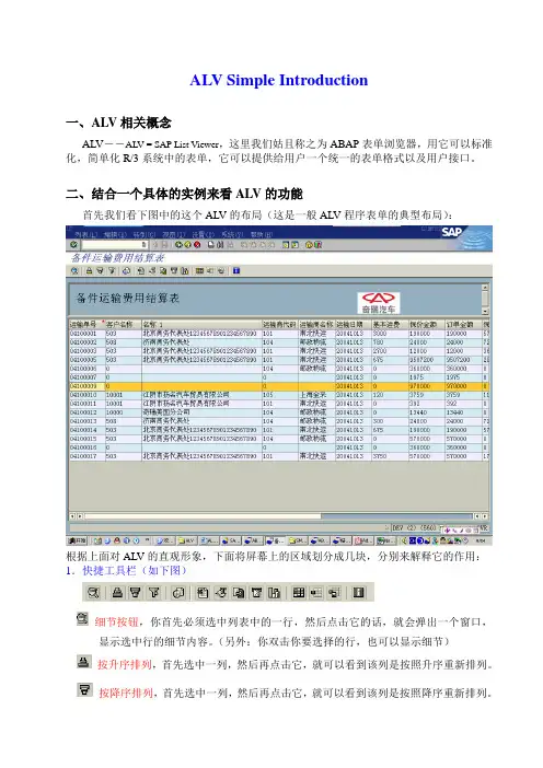 ALV 介绍(CALL FUCTION)