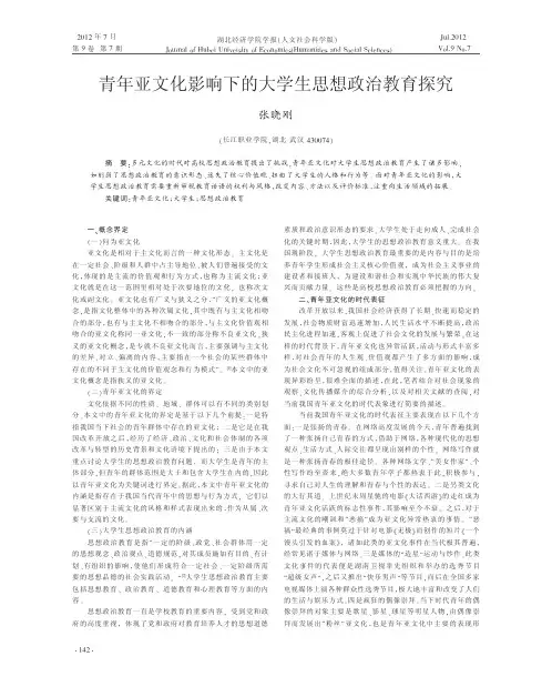 青年亚文化影响下的大学生思想政治教育探究_张晓刚