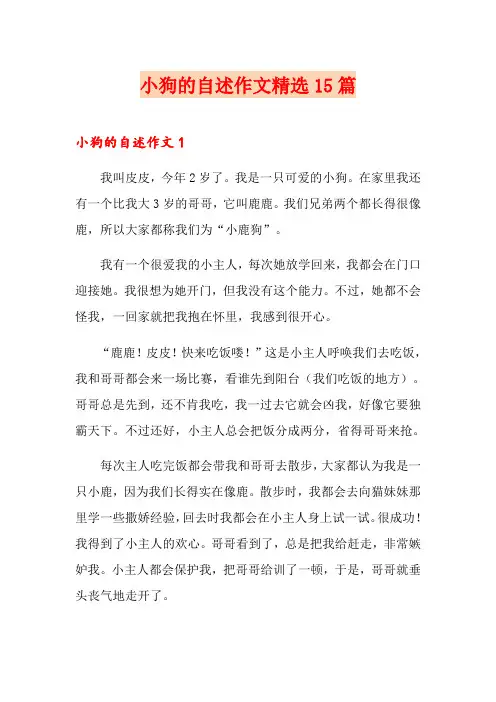 小狗的自述作文精选15篇